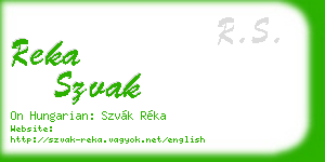 reka szvak business card